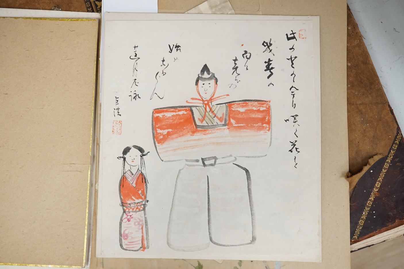 A folio of Chinese and Japanese ink and colour paintings